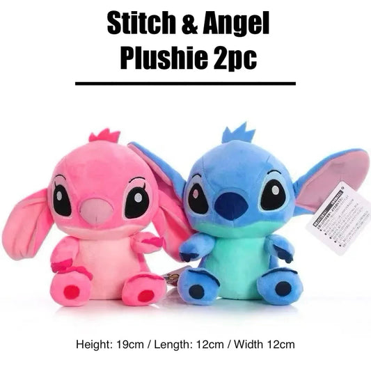 Stitch & Angel Adorable Plushie Pair 2pc
