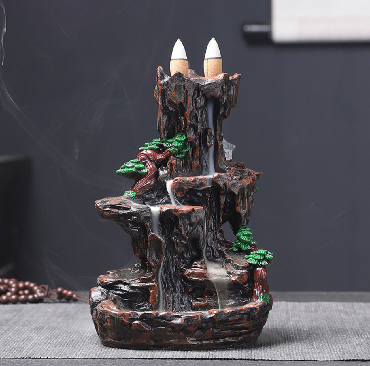 Fountain Back-Flow Incense Burner + 10 Free Incense Cones