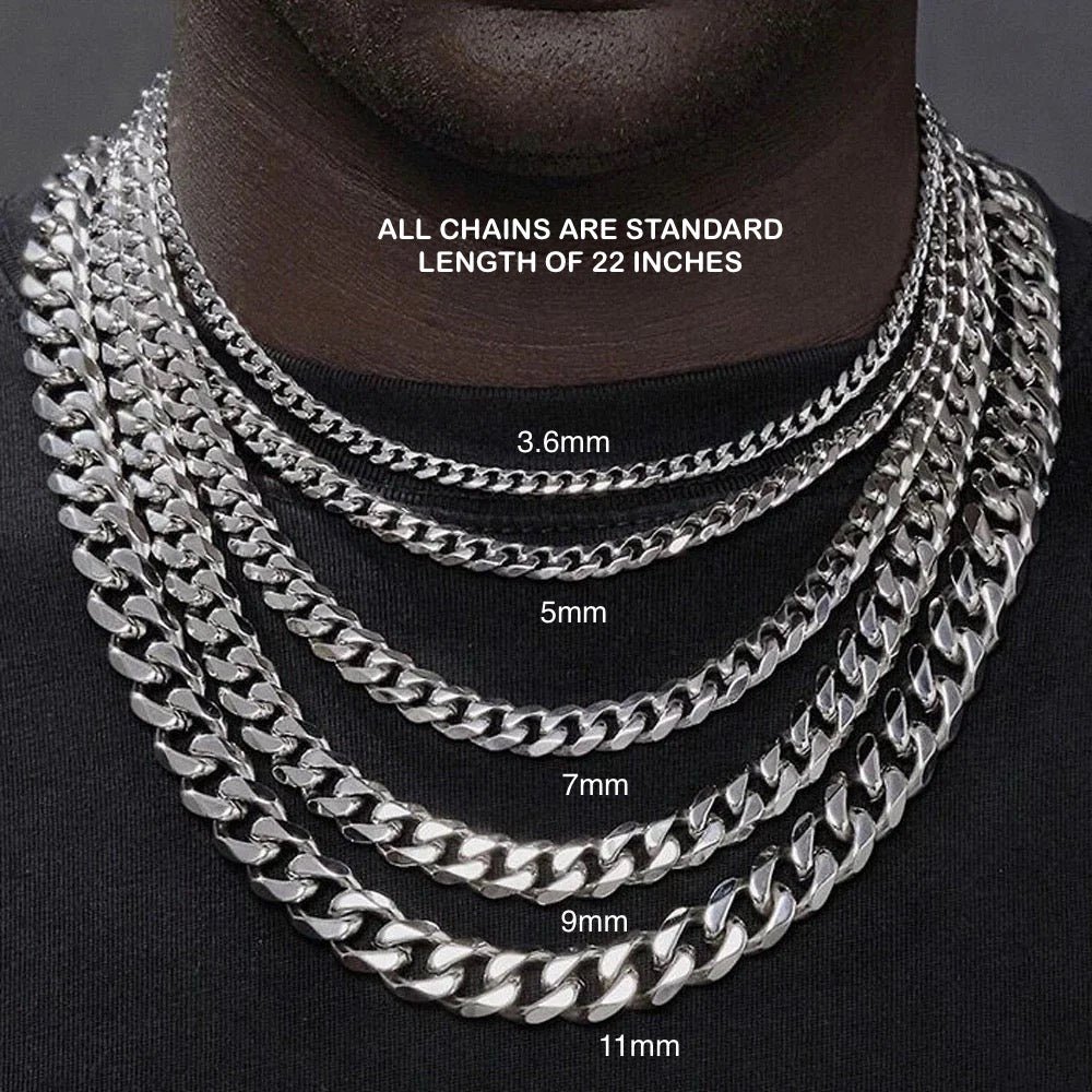 Stainless Steel Cuban Links Chains (22”)