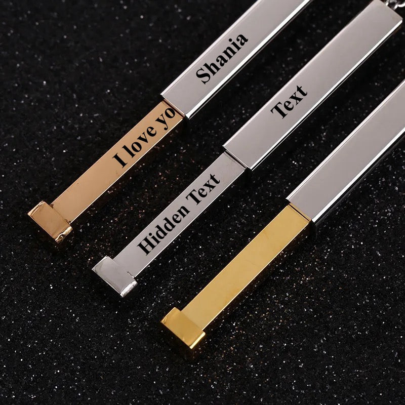 Customizable Stainless Steel Hidden Message Bar with Engraving