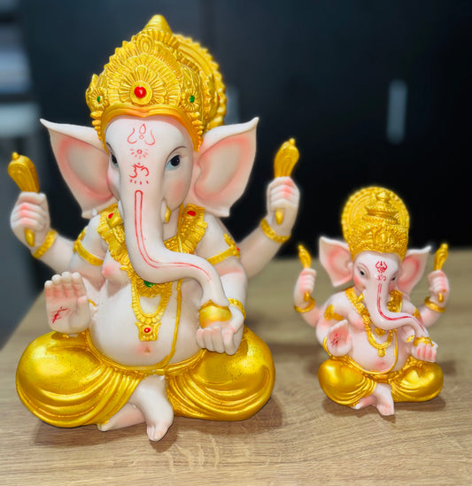 Pearly Small & Large Lord Ganesh Murti