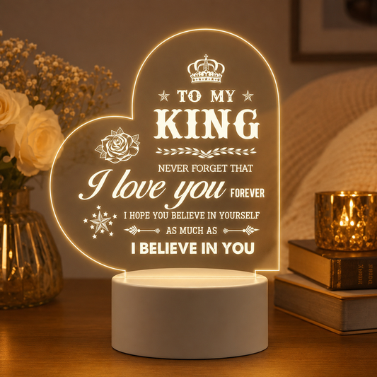 Father’s Love 3D Acrylic Night Lamp With Wooden Base