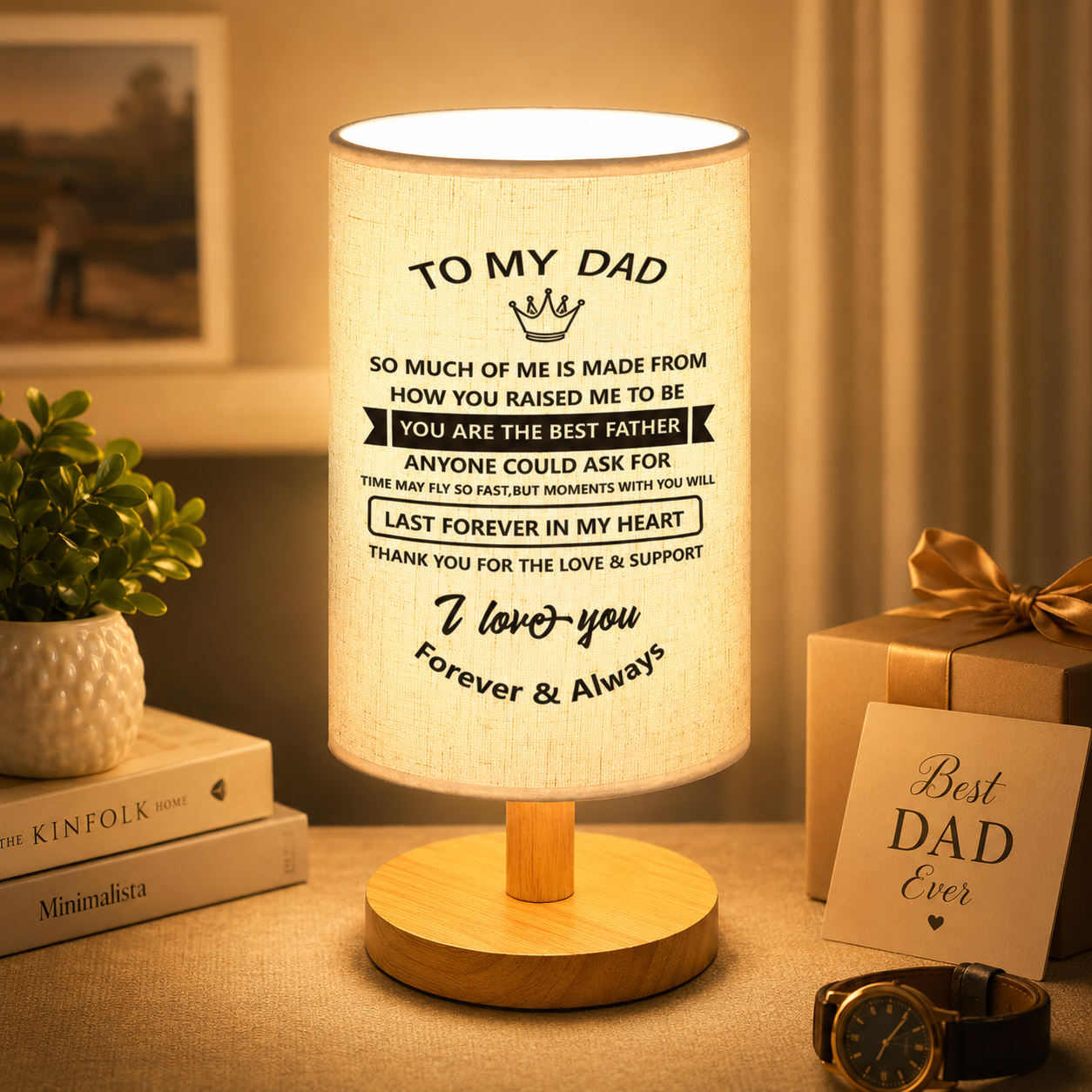 Father’s Love Message Table Lamp
