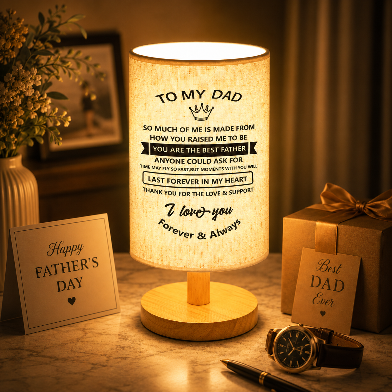 Father’s Love Message Table Lamp