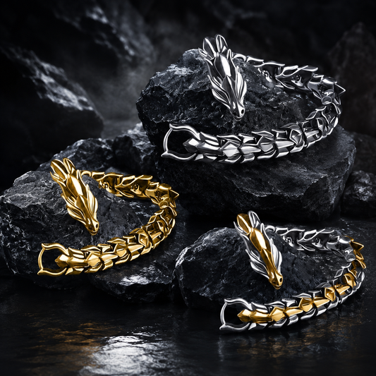 Luxurious Stainless Steel Cuban Dragon Bracelet (15mm Width)