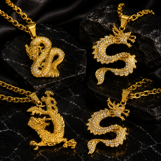 Stainless Steel Dragon Zircon Chains