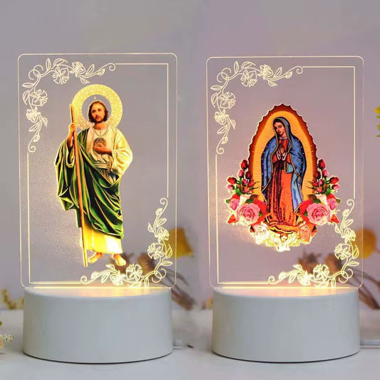 Christian 3D Acrylic USB Night Lamp (Jesus & Mary)