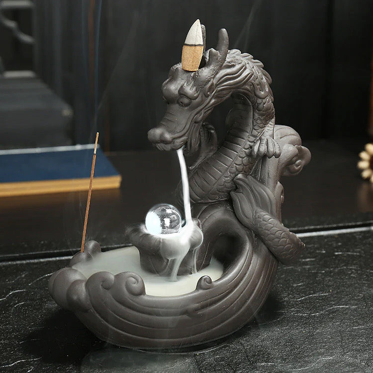 Dragon Incense Holder + 10 Back-Flow Incense Cones