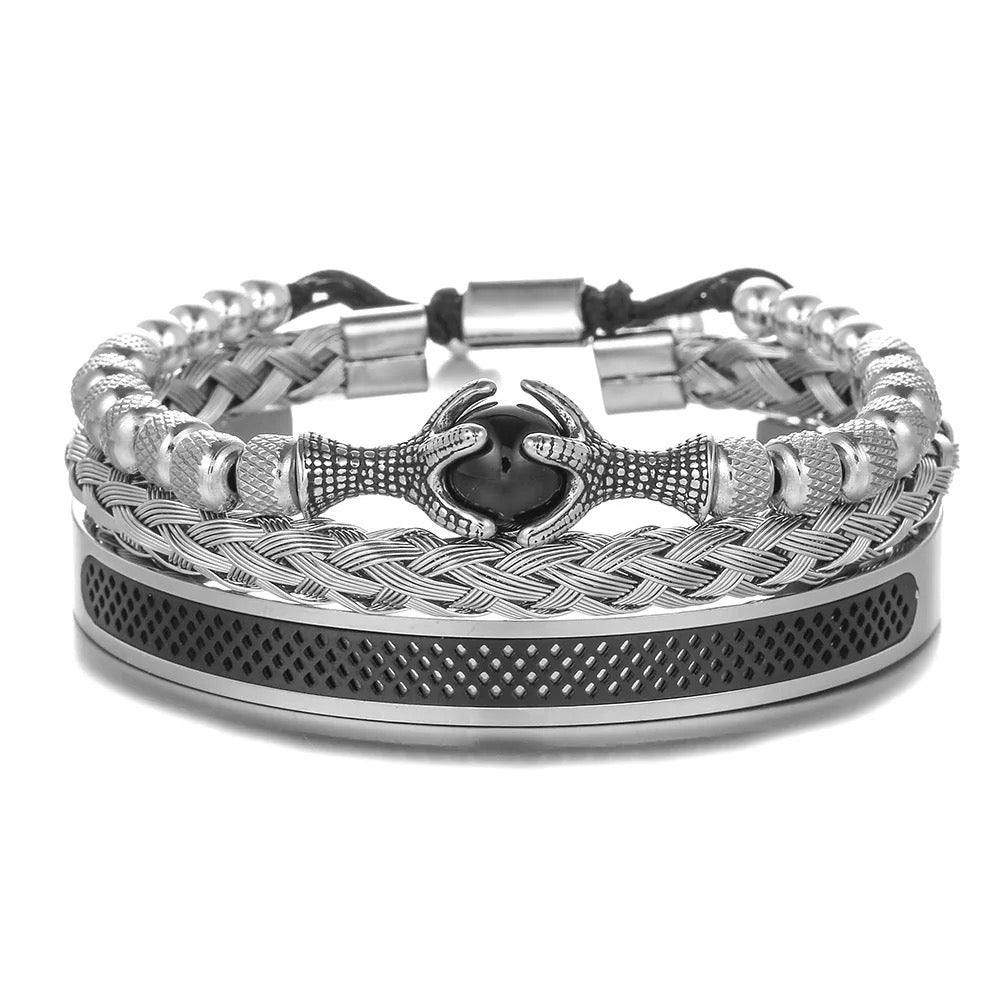 Stainless Steel 3pc Bracelet Set