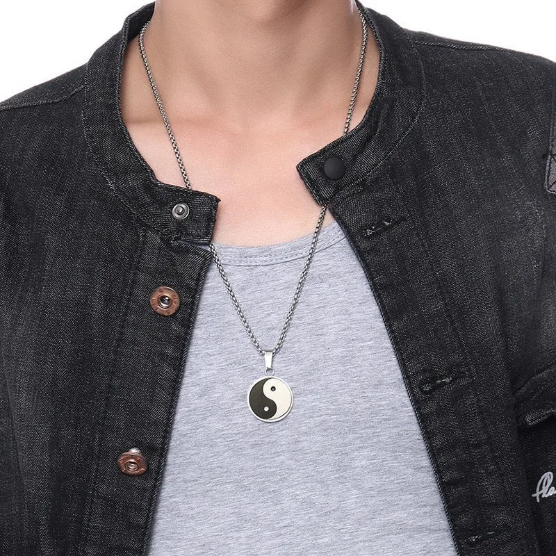 Stainless Steel Yin & Yang Necklace