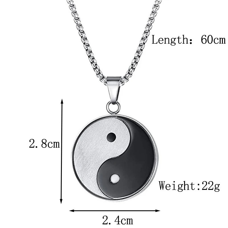 Stainless Steel Yin & Yang Necklace