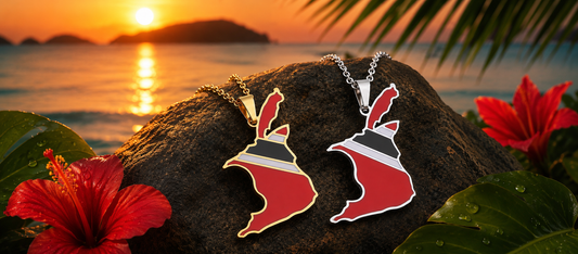 Stainless Steel Trinidad and Tobago Country Flag Necklace