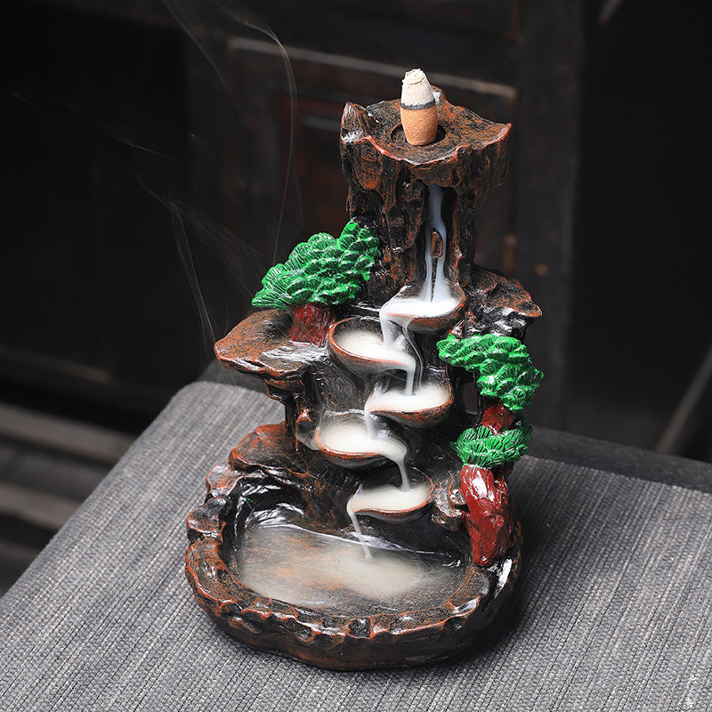Fountain Back-Flow Incense Holder + 10 Free Incense Cones