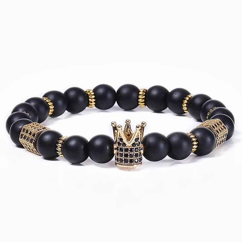 Natural Stone Royal Roman Crown Bracelets (8MM)