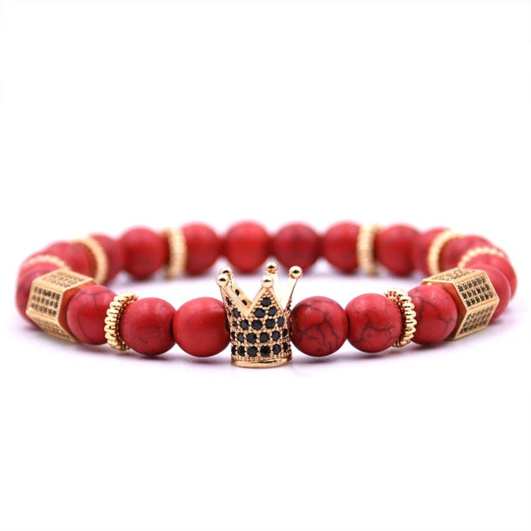 Natural Stone Royal Roman Crown Bracelets (8MM)