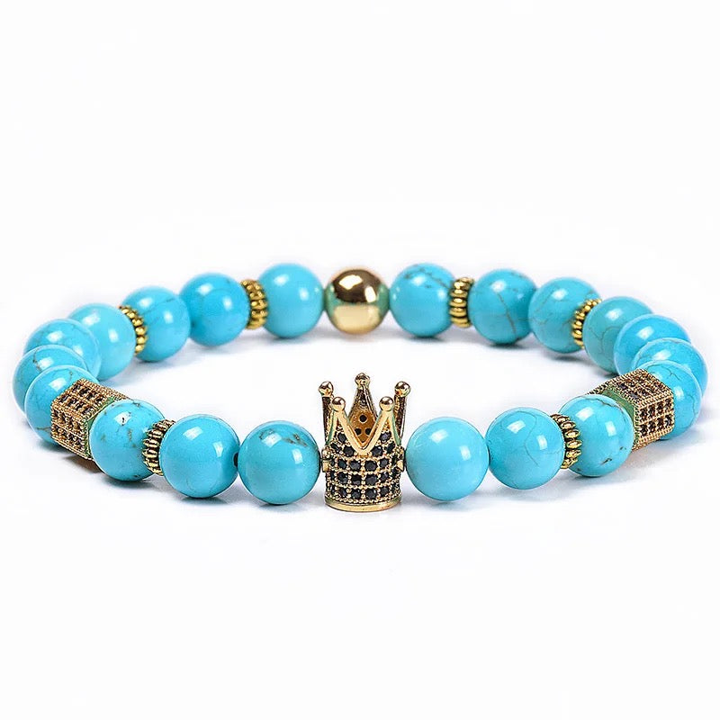 Natural Stone Royal Roman Crown Bracelets (8MM)