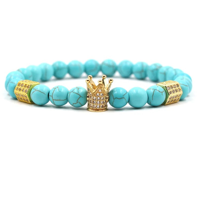 Natural Stone Royal Roman Crown Bracelets (8MM)