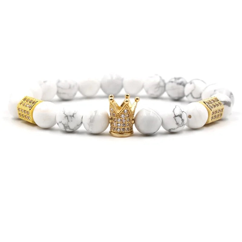 Natural Stone Royal Roman Crown Bracelets (8MM)