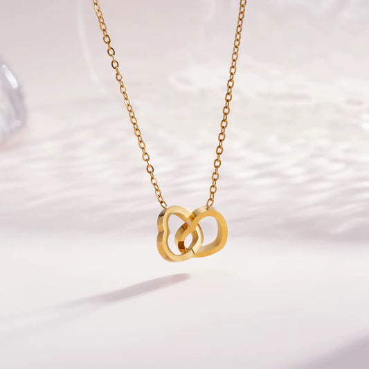 Stainless Steel Dainty Interlocking Infinity Heart Necklace