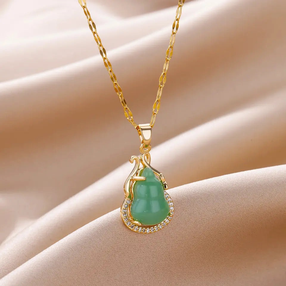 Green Gourd Jadeite Necklace