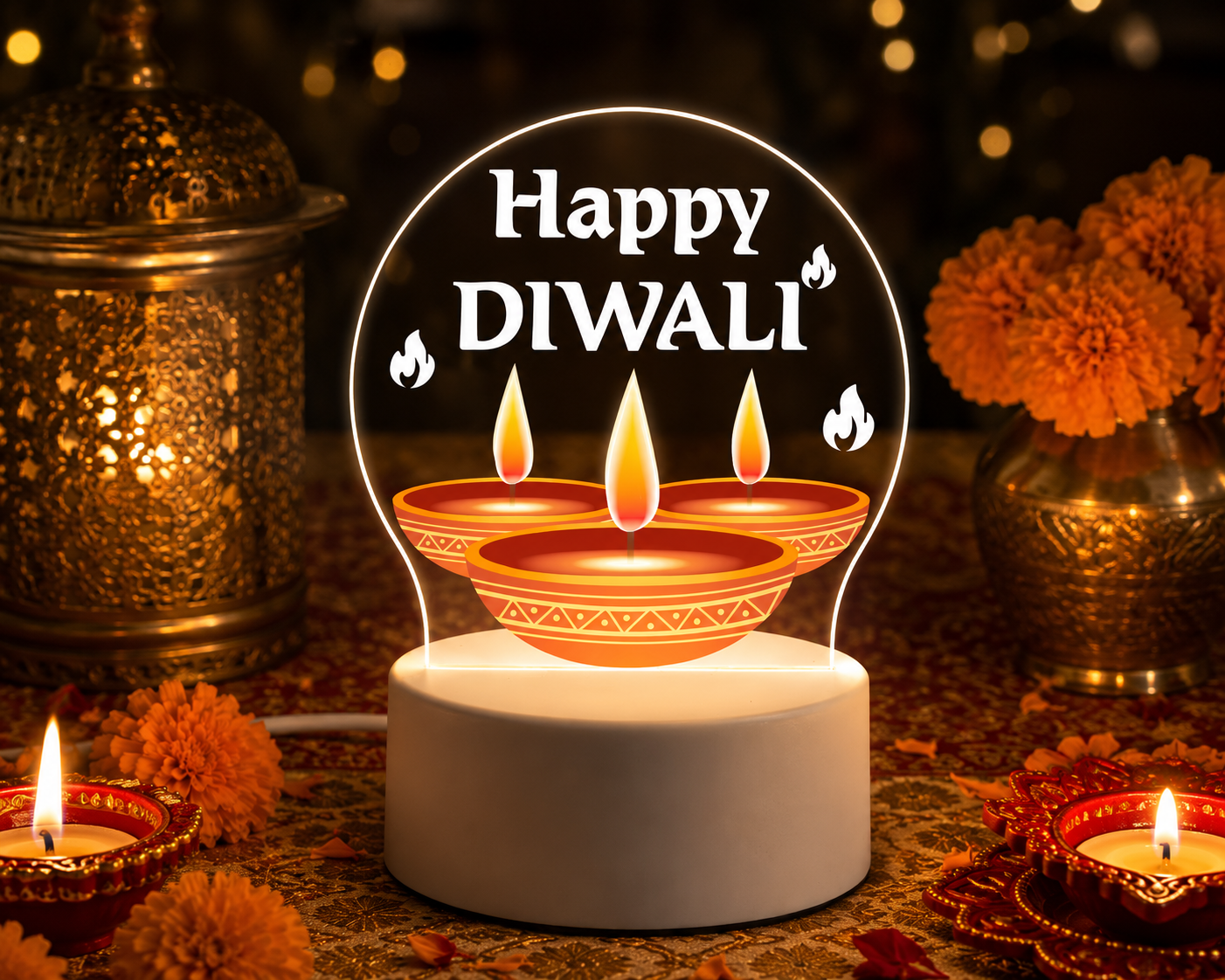 ‘Happy Diwali’ LED 3D Acrylic Night Lamp