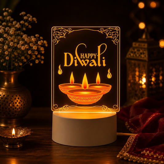 ‘Happy Diwali’ LED 3D Acrylic Night Lamp