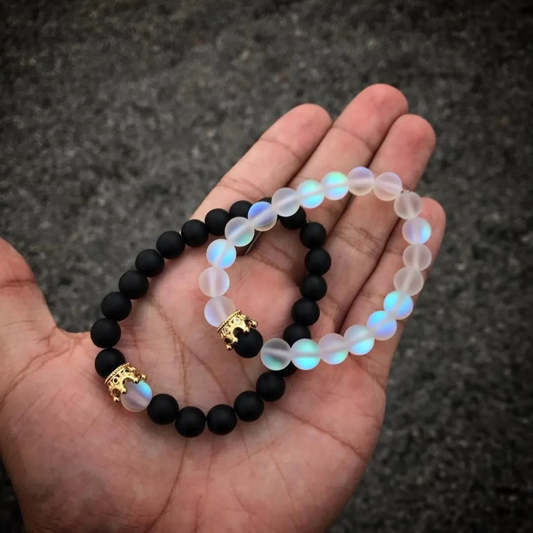 Cute Distance/ Relationship Moonstone Bracelets