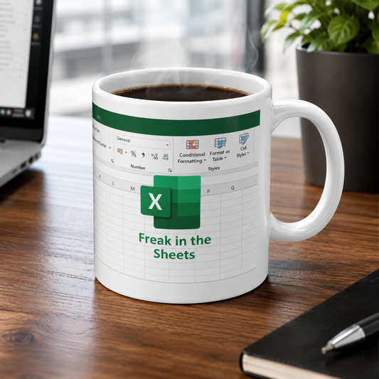 ‘Freaks in the Sheets’ Excel Spreadsheet Printed Ceramic Meme Mug 400ML