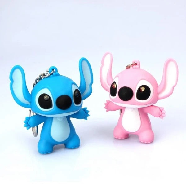 Stitch & Angel Adorable Talking & Lighting Keychains