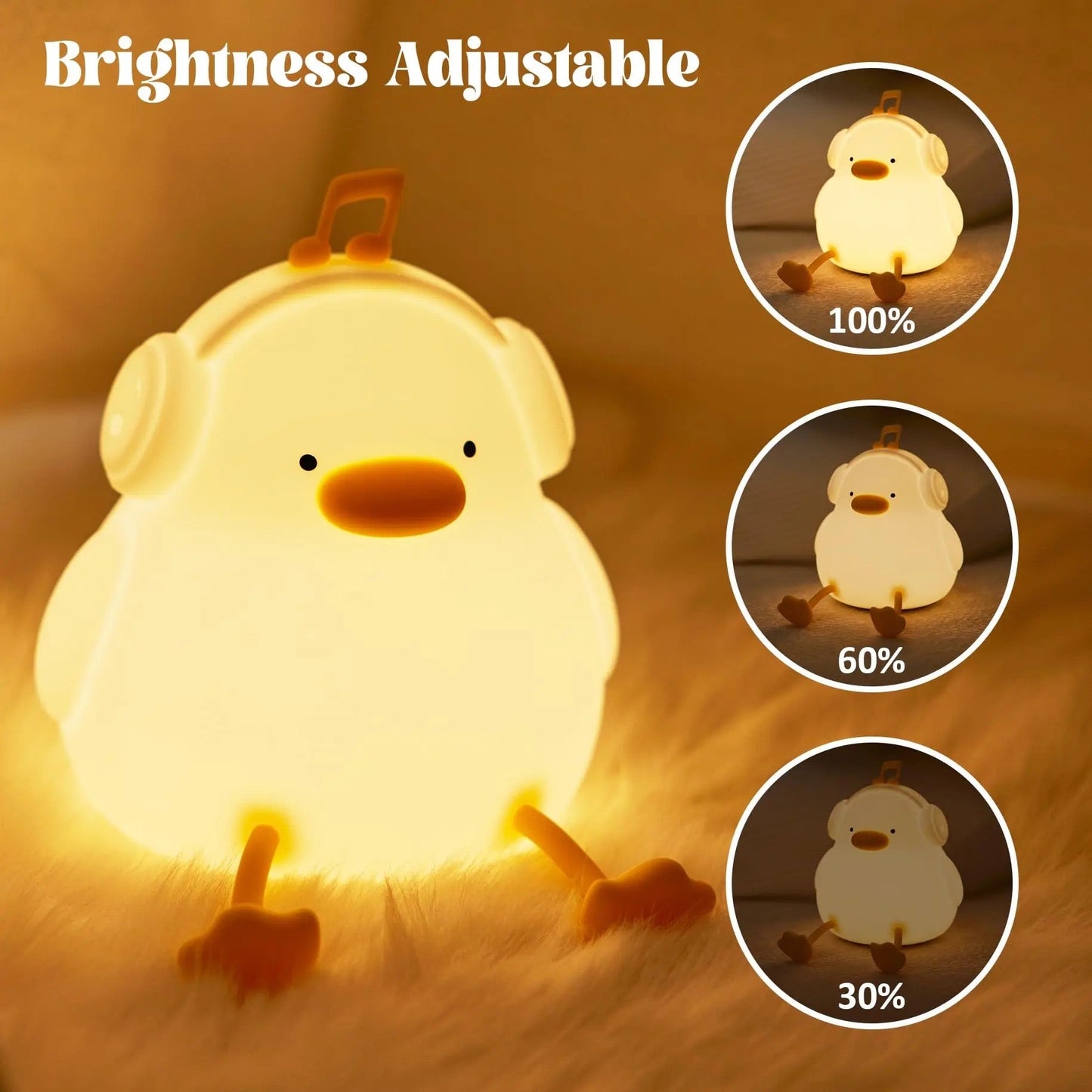 Adorable Squishy Silicone Animal Night Light (Duck with Long Legs)