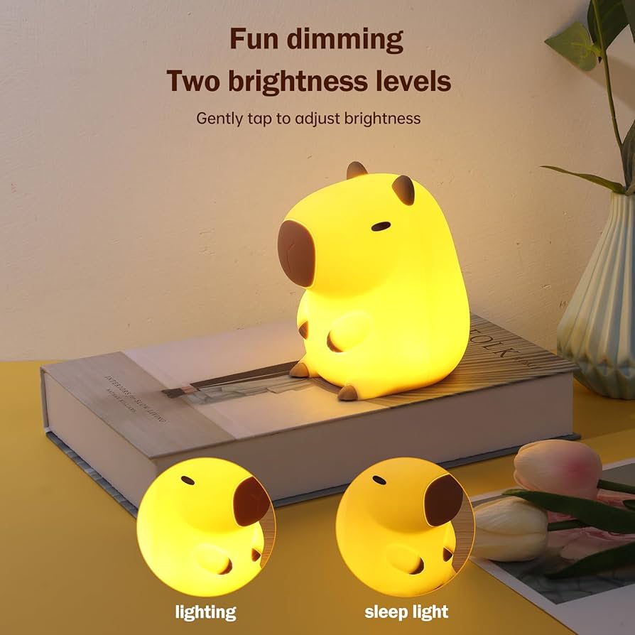 Adorable Squishy Silicone Animal Night Light (Capybara)