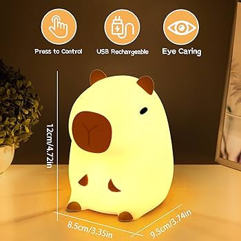 Adorable Squishy Silicone Animal Night Light (Capybara)