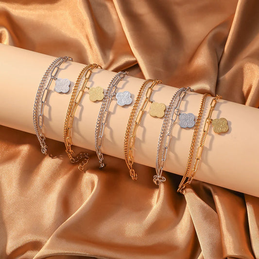 Sabr, Shukr & Tawakkul Arabic Clover Charm Bracelet (Copy)