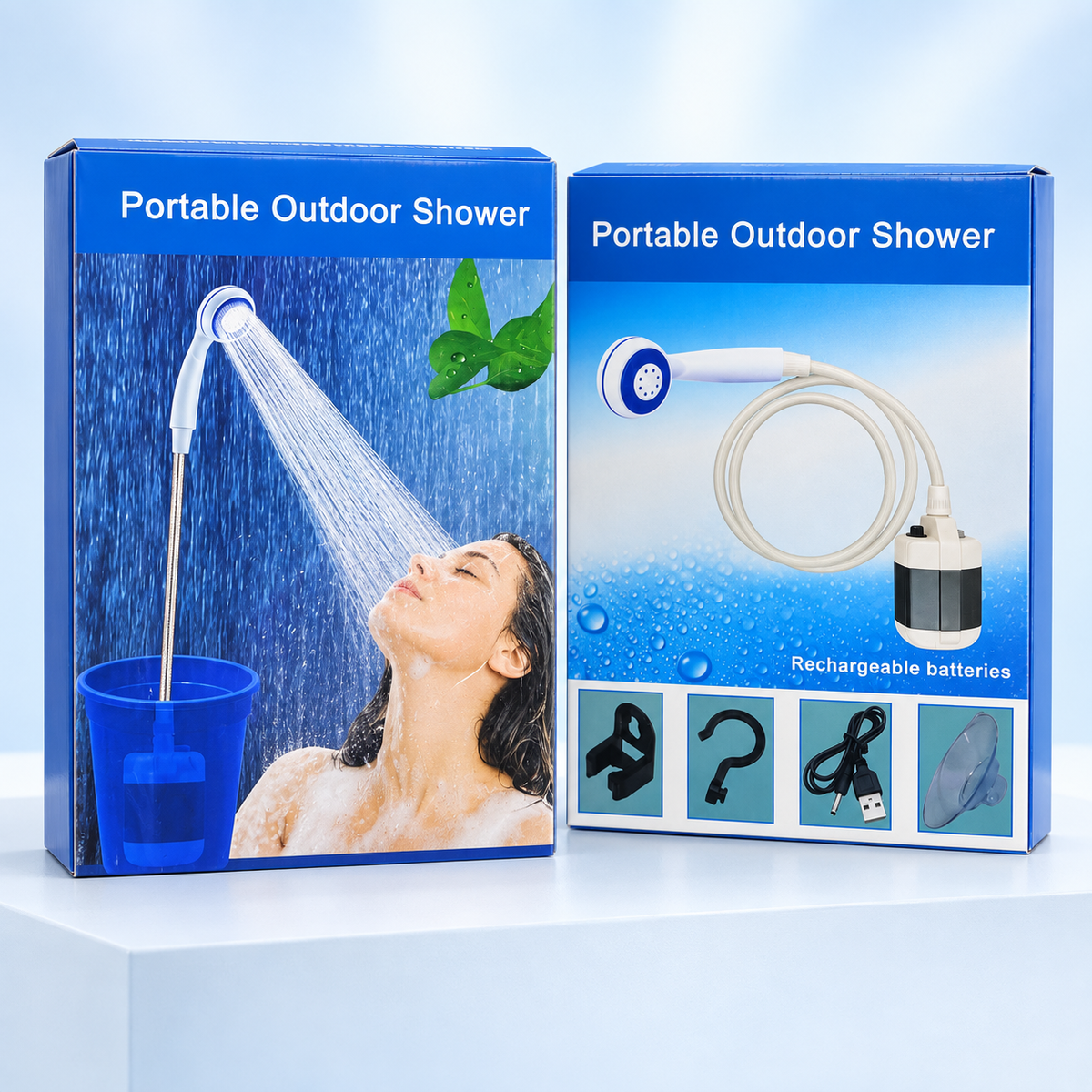 Portable Rechargeable Electric Shower Pump & Hose