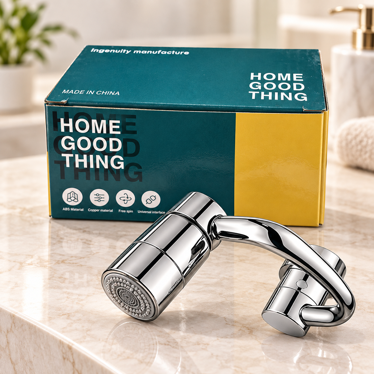 360° Stainless Steel Faucet Extender and Aerator with 2 Spray Modes