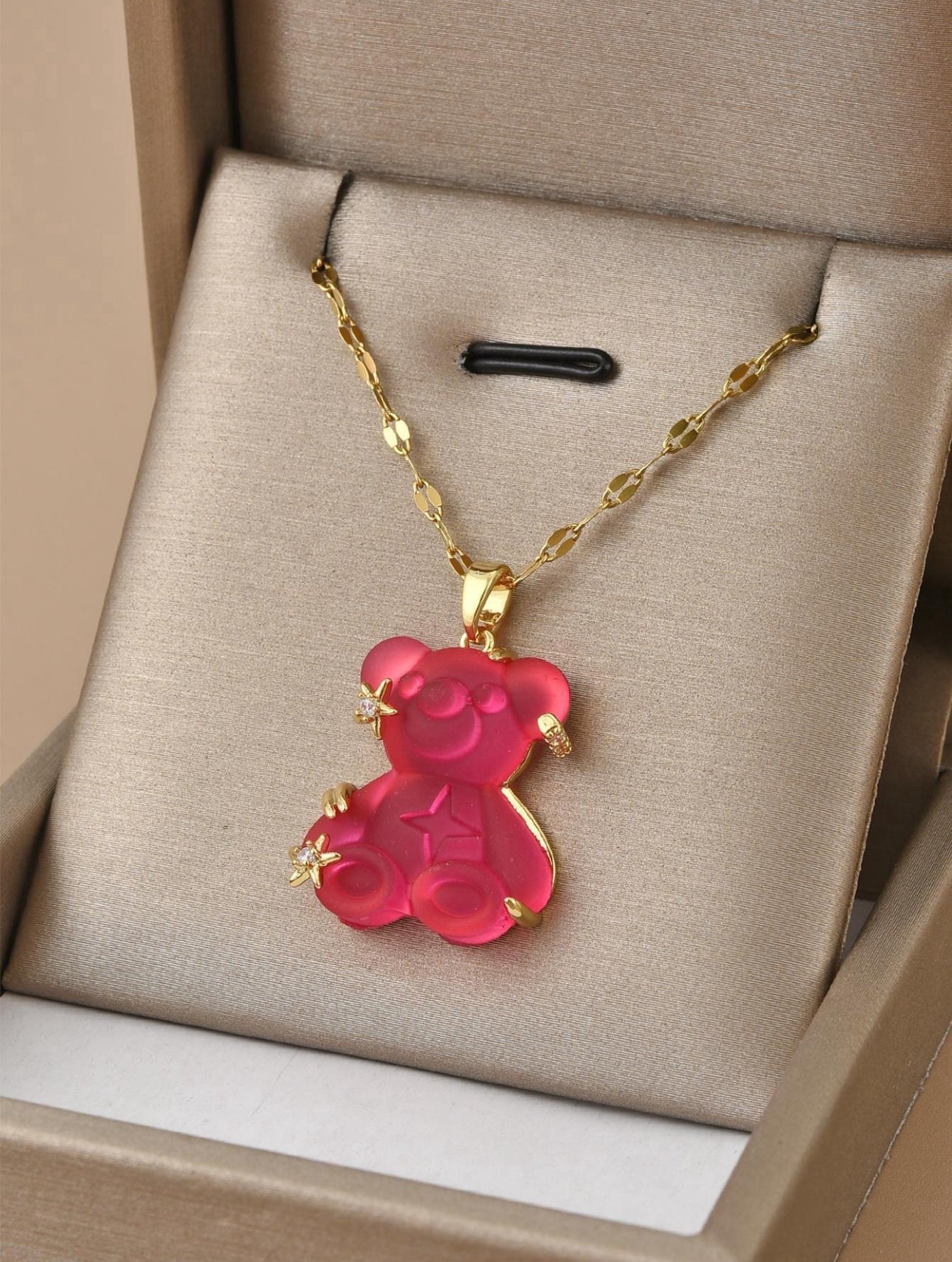 Crystal Teddy Bear Necklace