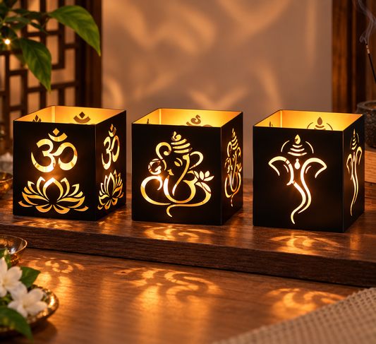 Metal Candle Holder (Hindu Design)