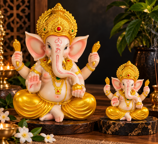 Pearly Small & Large Lord Ganesh Murti