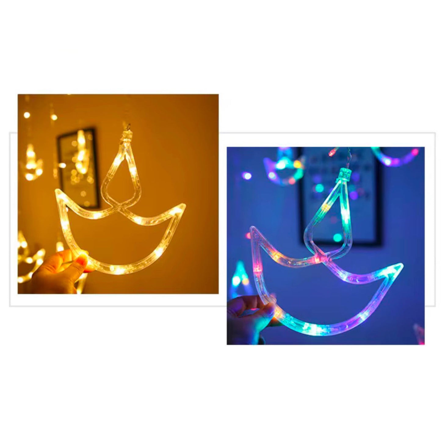Hindu Diya Curtain LED String Lights 🪔