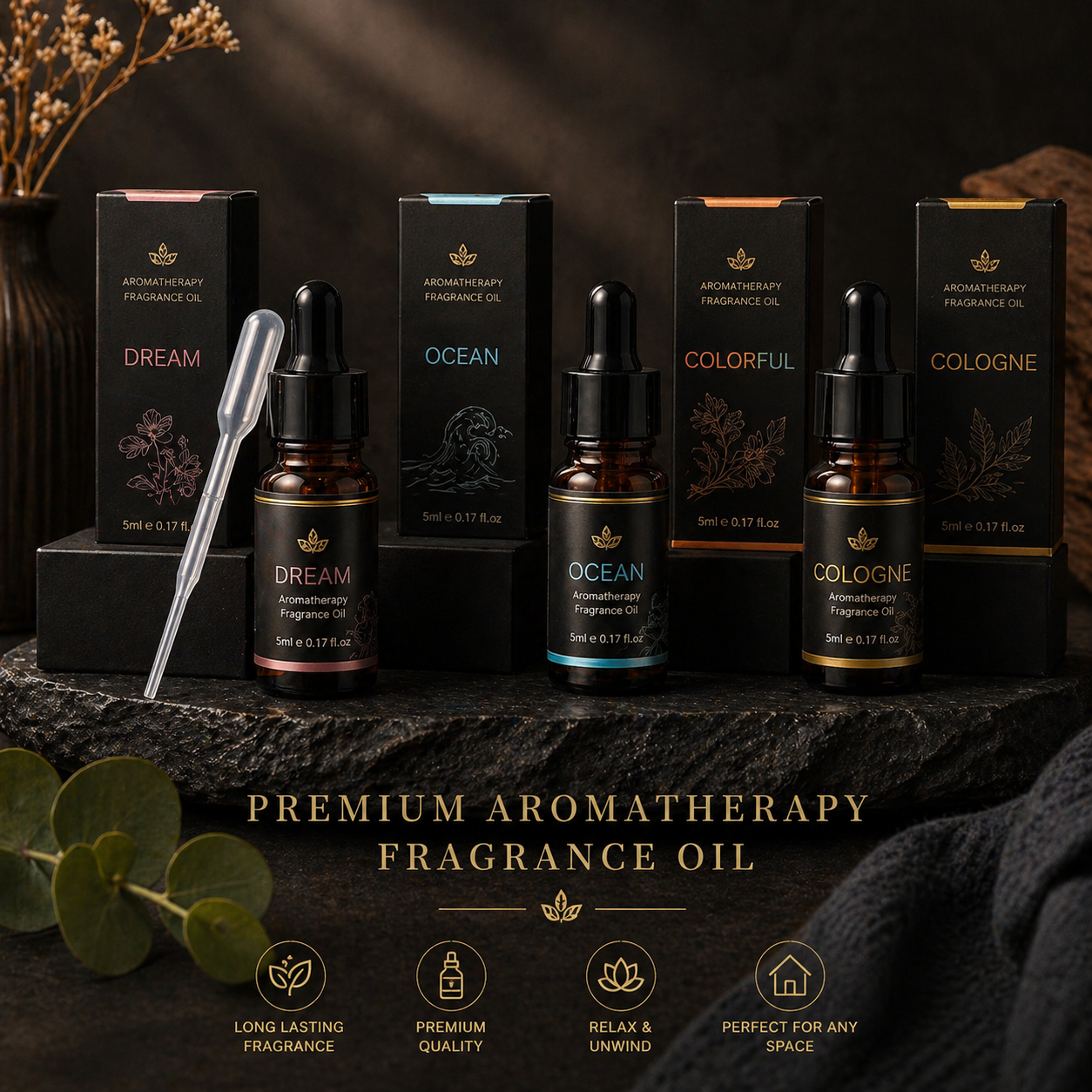 Premium Aromatherapy Air Freshener Oils – Long Lasting Fragrance (5ml)