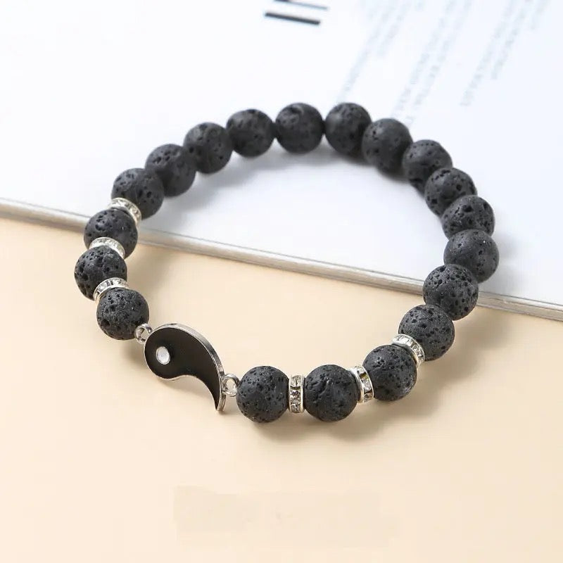 Yin & Yang Natural Stone Distance Bracelets 2pc