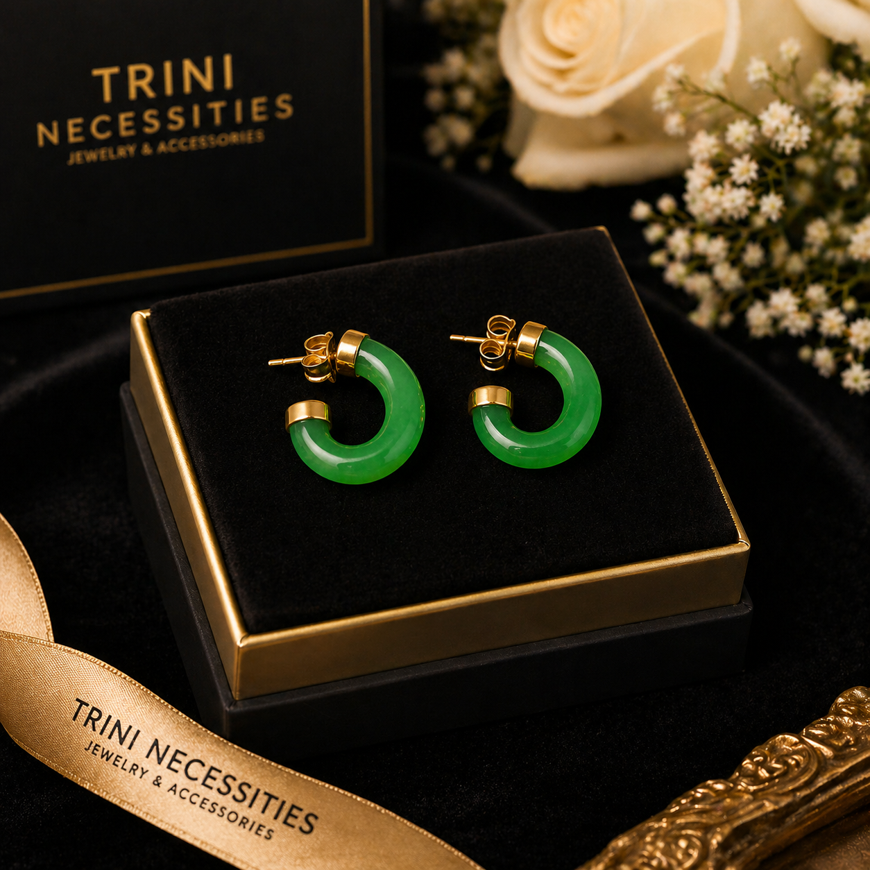 Jade Hoop Earrings