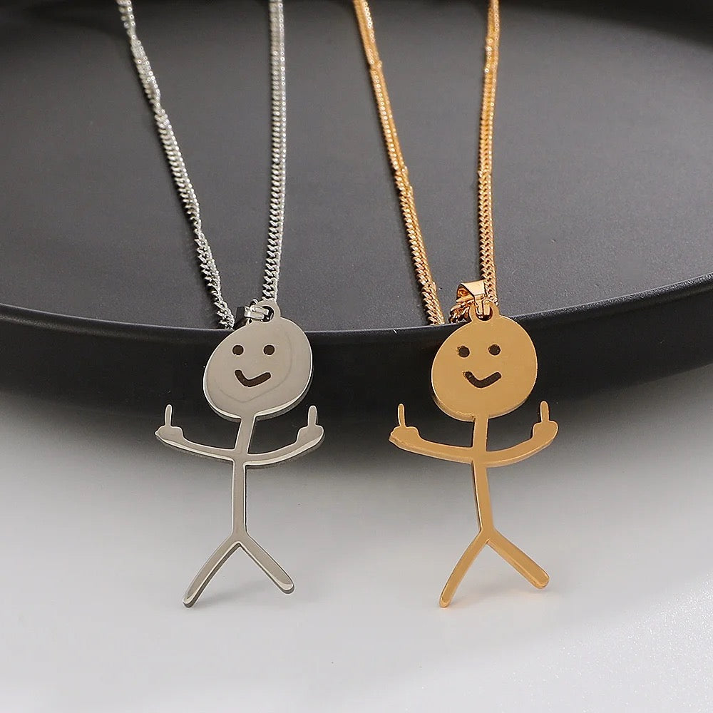 Stainless Steel Doodle Necklace