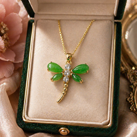 Dragonfly Natural Jade Necklace