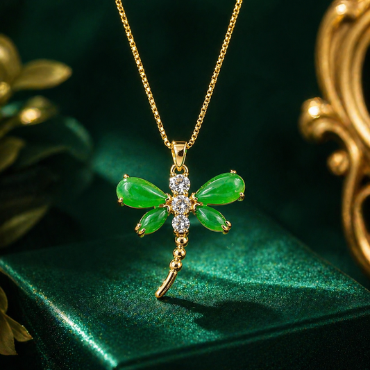 Dragonfly Natural Jade Necklace