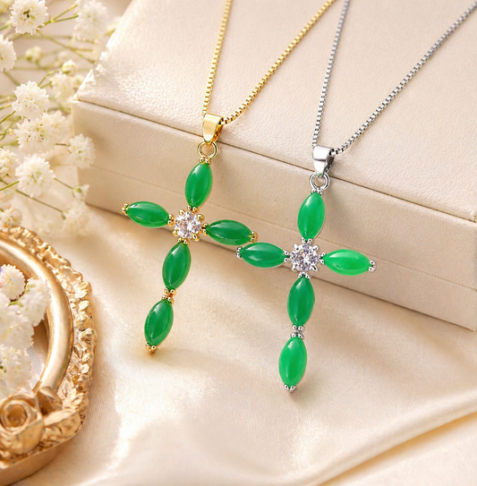 Jade Cross Necklace