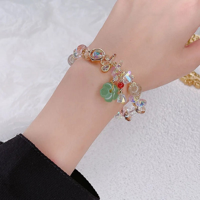 Crystal Jade Charm Bracelet