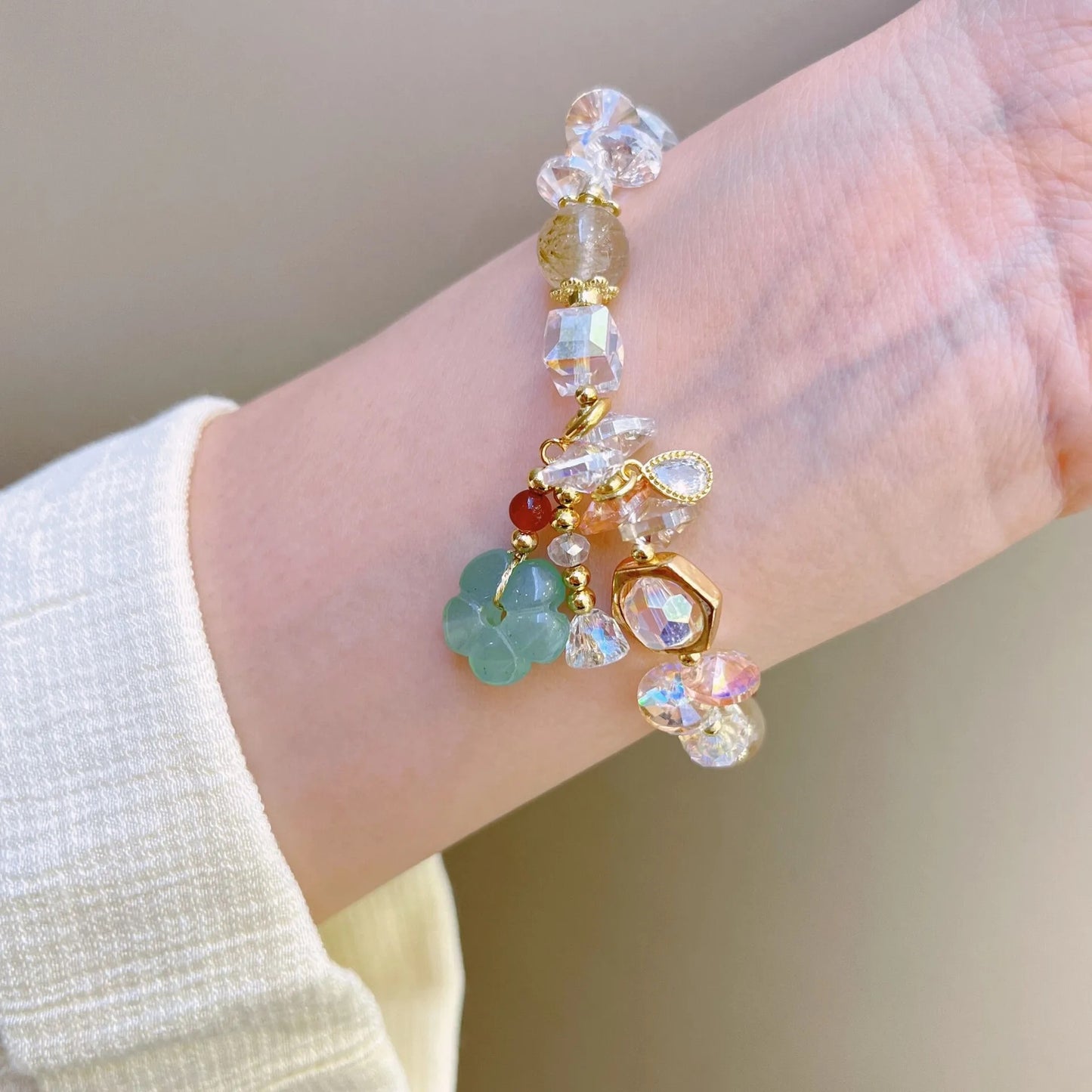 Crystal Jade Charm Bracelet