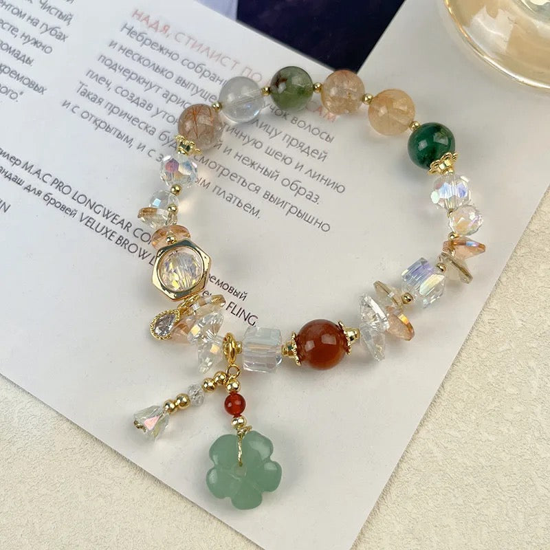 Crystal Jade Charm Bracelet