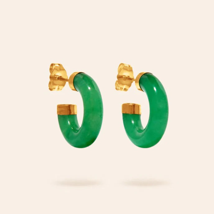 Jade Hoop Earrings